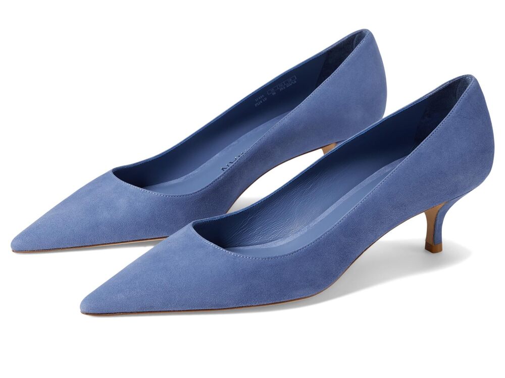 Stuart Weitzman Women's Stuart Kitten Pump Blue Steel 11 Medium